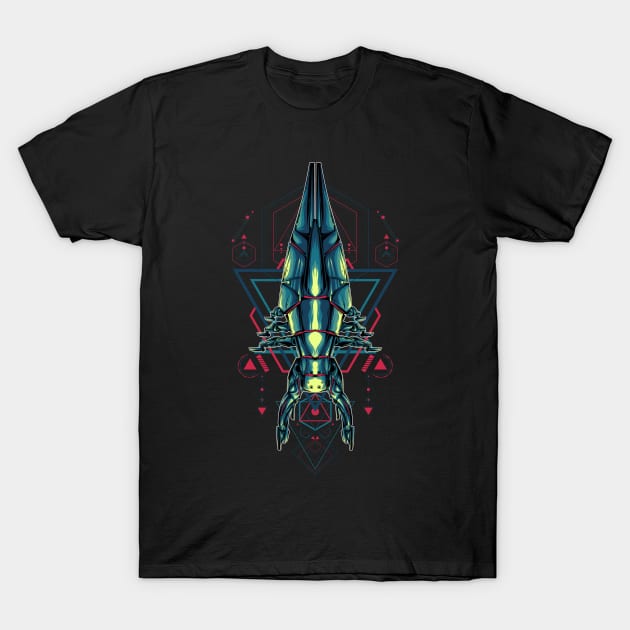 The Space-ship sacred geometry T-Shirt by secondsyndicate